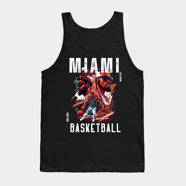 Miami heat basketball  vector graphic design Tank Top by Nasromaystro